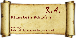 Klimstein Adrián névjegykártya