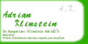 adrian klimstein business card